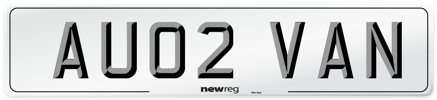 AU02 VAN Number Plate from New Reg